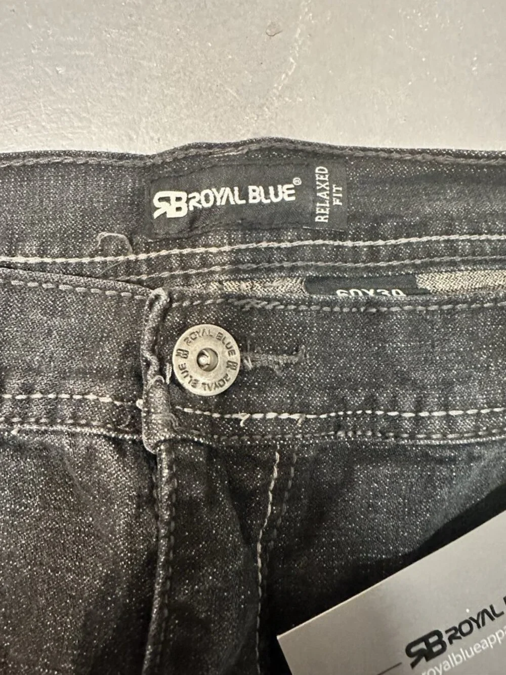 Royal Blue Brand Denim Jeans Men Size 60 x 34 Relaxed Fit Big & Tall New